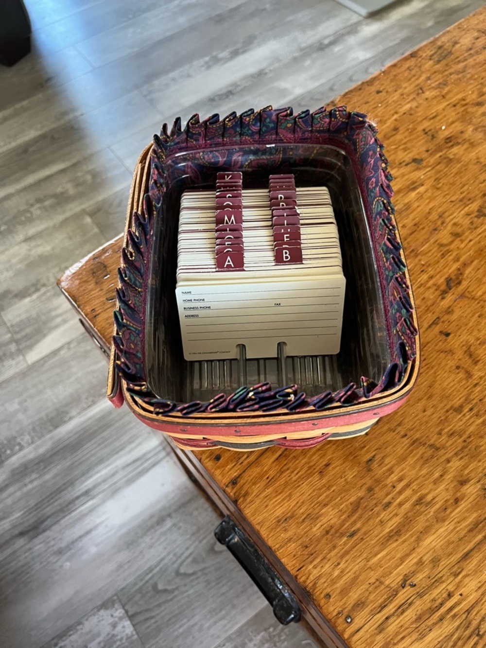 1996 Longaberger Fathers Day Address Basket via